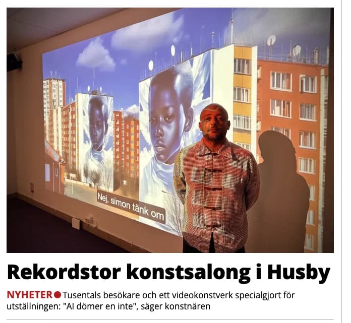 News article on the Tänk Om exhibition in Husby