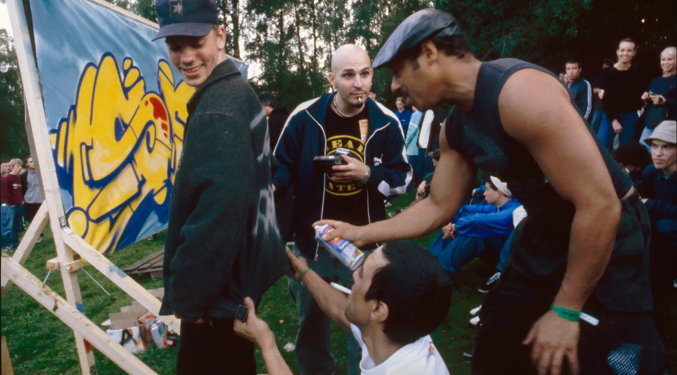 Blade and Futura at a live painting session, Stocktown 98