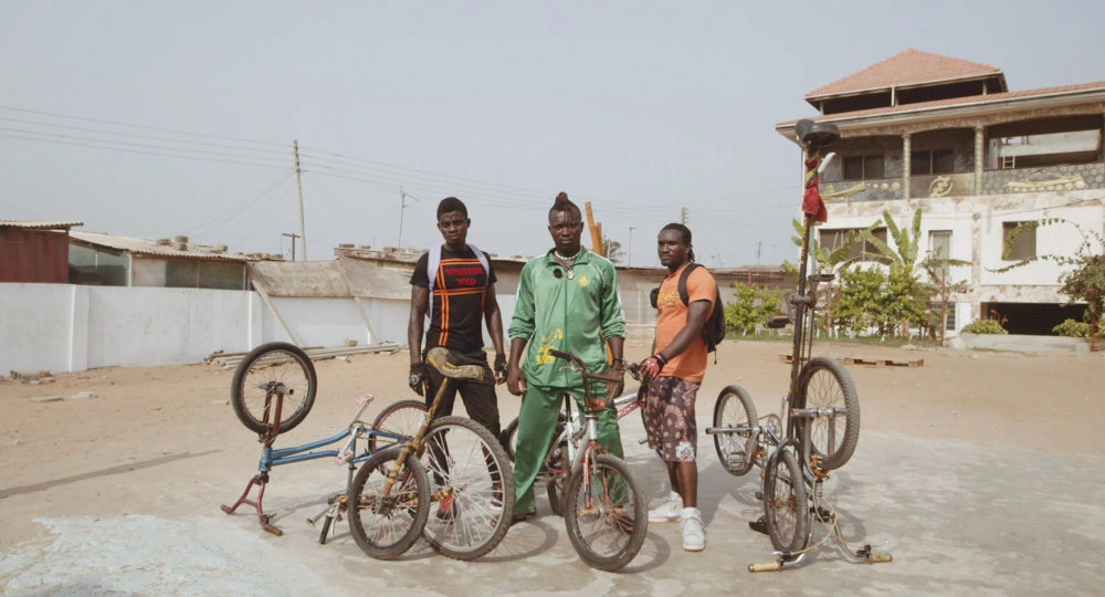BMX riders with their bikes, Ghana