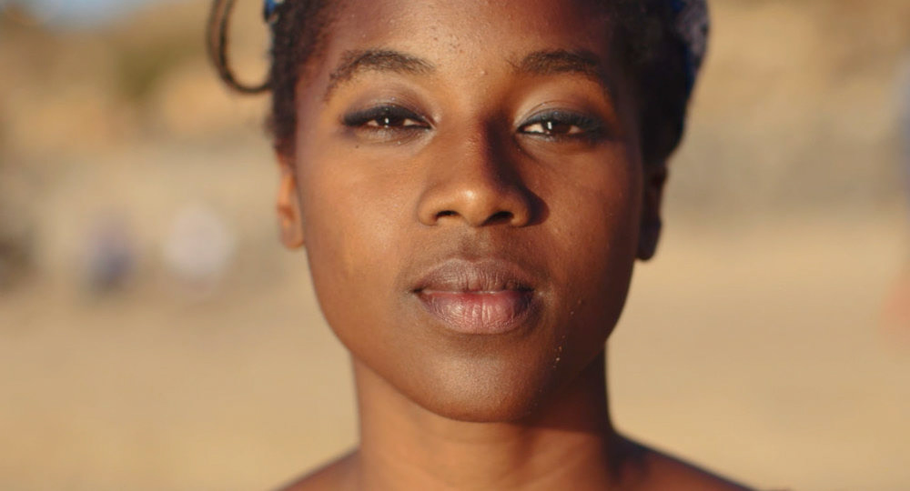Close-up portrait on the beach