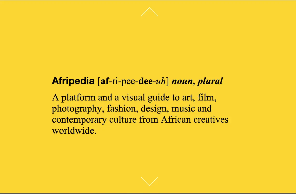 Afripedia dictionary-style definition card