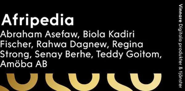 Swedish Design Awards winner credit card for Afripedia